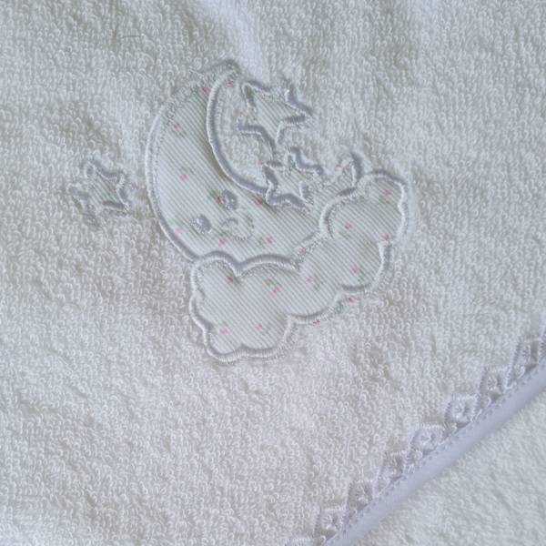 toalla bordado rosa Toalla con capucha bordada con luna